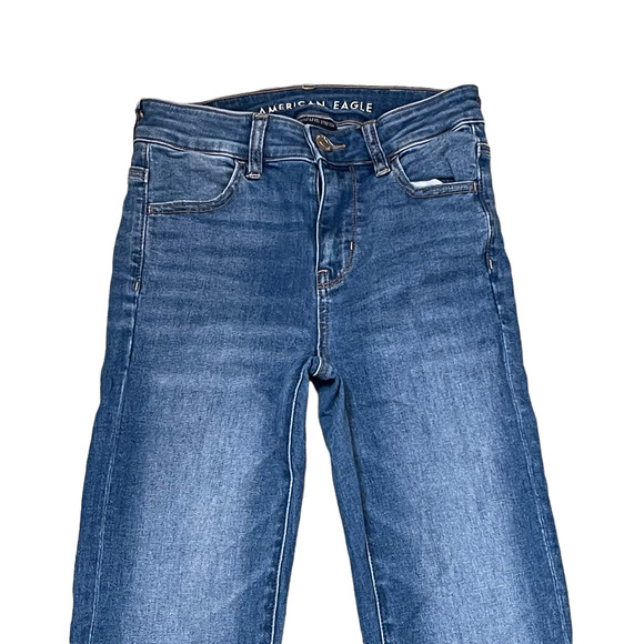 American Eagle Womens Hi-Rise Jegging Size 0‎ Blue Denim Ne(X)t Level Flex 25X30 - Picture 2 of 6